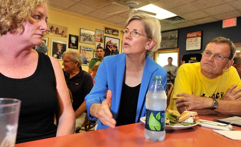 After opening her day of campaigning in South Boston, Harvard Law professor and Democratic Senate candidate Elizabeth Warren talked with patrons at J &amp; M Diner in Framingham Wednesday. (AP)