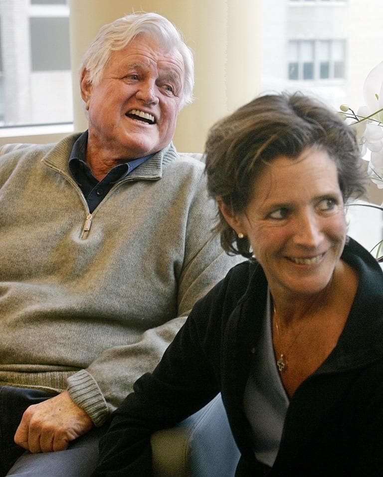 The late Sen. Ted Kennedy, with his daughter Kara in a family room at Mass General Hospital in Boston in 2008 (AP)