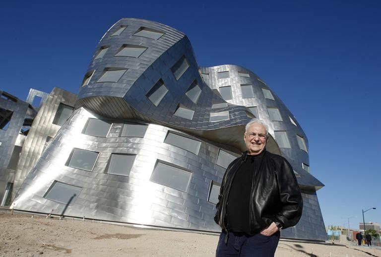 Architect Frank Gehry is seen in front of the Cleveland Clinic Lou Ruvo Center for Brain Health, in Las Vegas. (AP)