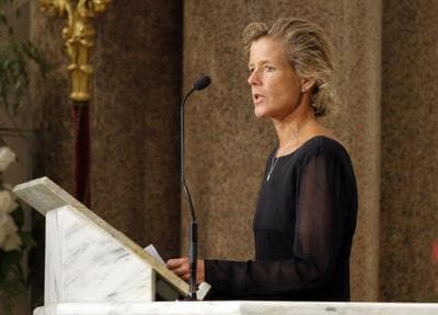 Kara Kennedy speaking at the funeral of her father, Ted Kennedy.