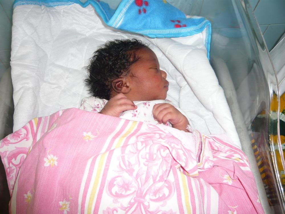 A Liberian baby who received the drug, Nevirapine, supplied by the Los Altos Rotary Club. (Courtesy of Los Altos Rotary Club)