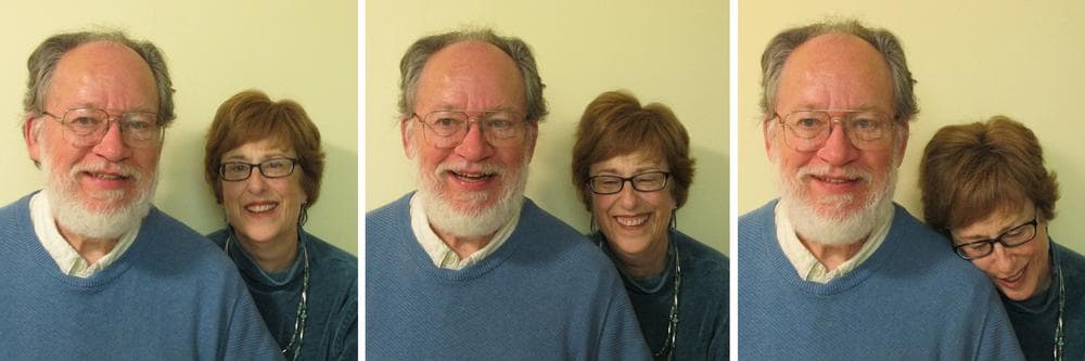 Ralph and Leslie Hergert in their home in Somerville. (Dan Mauzy/WBUR)