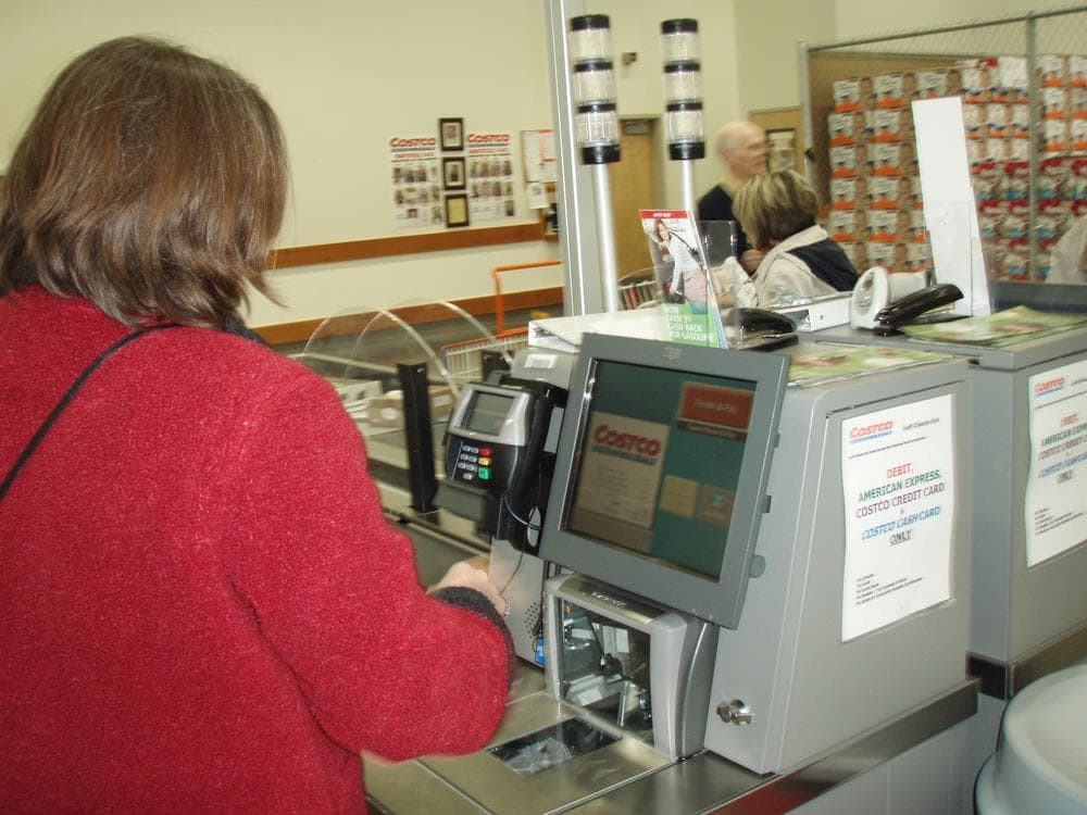 Self checkouts, like this one at Costco, have met with mixed results, with several major chains. (Courtesy: Kirby Urner)
