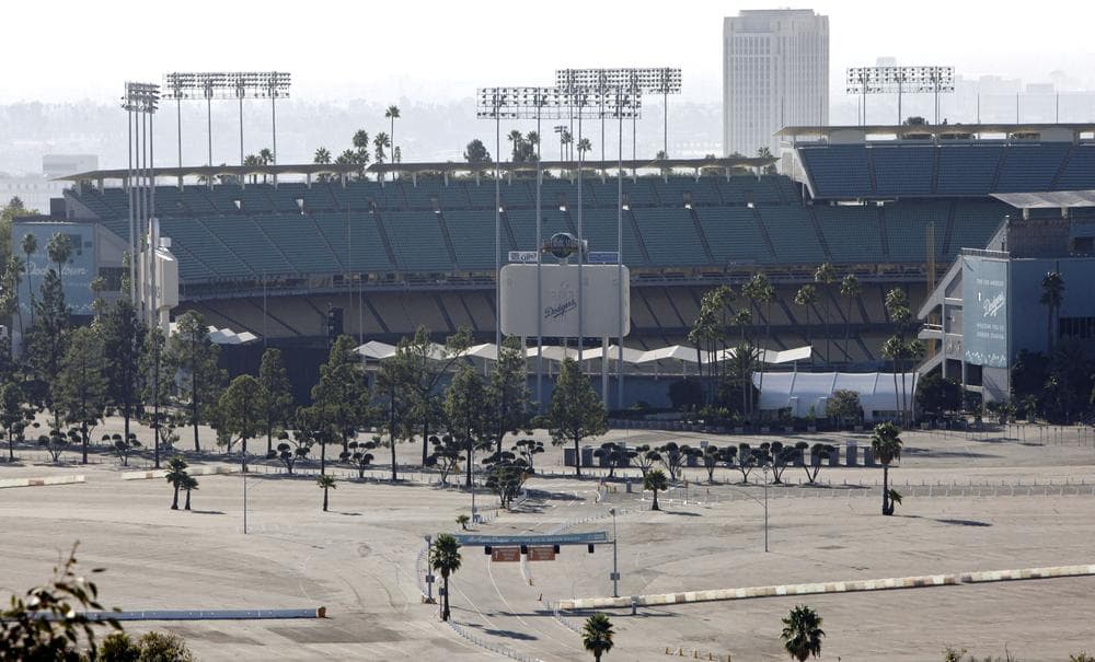 The view outside of Dodger Stadium in Los Angeles after Frank McCourt announced late Tuesday that, after reaching an agreement with Major League Baseball, he would be selling one of the sport's most storied franchises.(AP)
