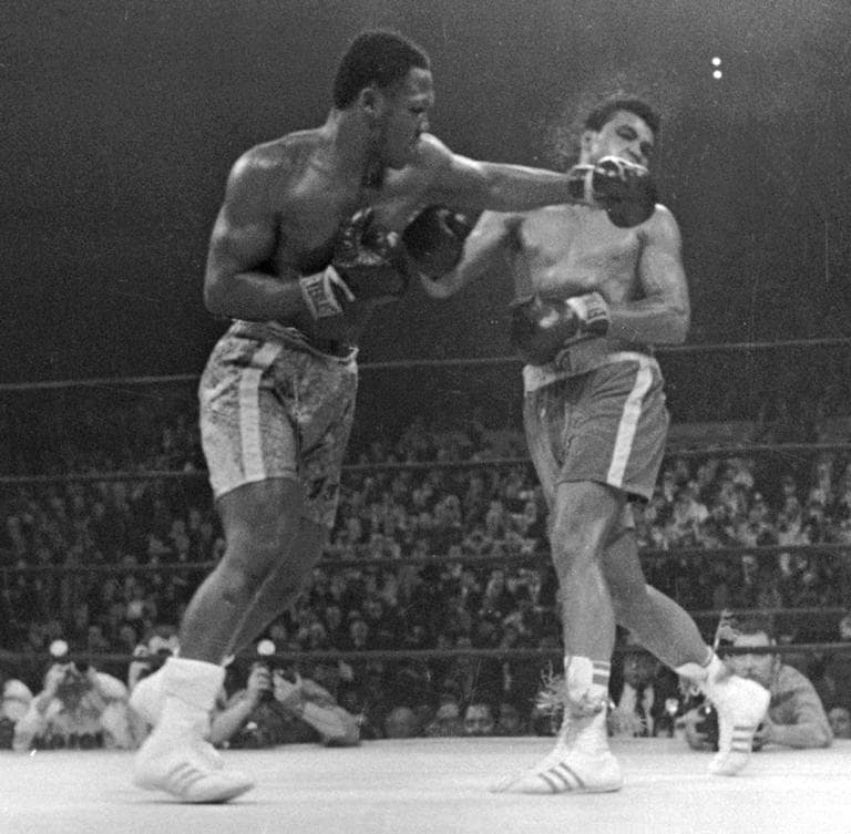 In this March 8, 1971, file photo, Muhammad Ali, right, takes a left from Joe Frazier during the 15th round of their heavyweight title bout in New York. Frazier won a unanimous decision. Frazier, the former heavyweight champion who handed Ali his first defeat yet had to live forever in his shadow, died Monday after a brief fight with liver cancer. He was 67. (AP)