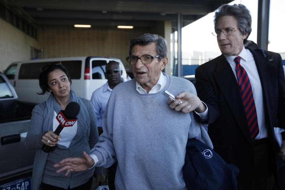 Joe Paterno, Penn State's former head football coach, was fired by the Penn State Board of Trustees on Wednesday morning amid a child sex-abuse scandal involving a former assistant and one-time heir apparent. (AP)