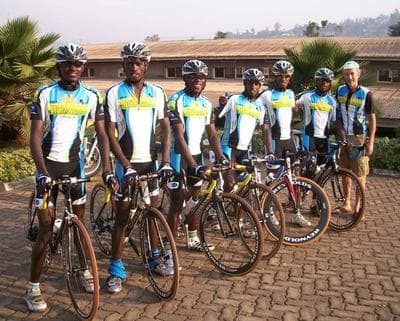 The Team Rwanda cycling team. (Courtesy of Team Rwanda/Facebook)