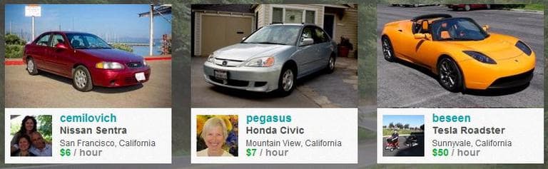 Examples of possible car rentals from Get Around. (Photo Courtesy of Getaround.com)