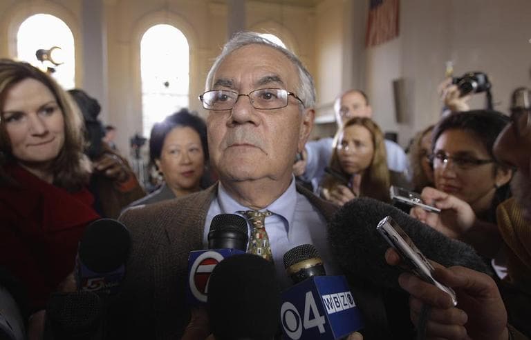 Rep. Barney Frank after announcing he will not seek reelection in 2012, in Newton, Monday (AP)