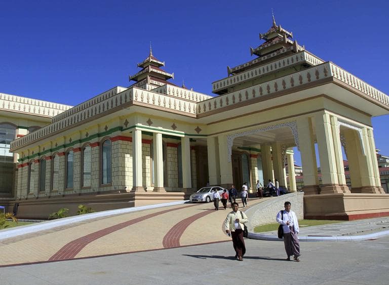 An exterior view shows Myanmar's Parliament buildings where the second regular session is being held in Naypyitaw, Myanmar, Friday, Nov. 25, 2011. Parliament approved Thursday a law guaranteeing the right to protest, one of a series of reforms under the new elected government. (AP)