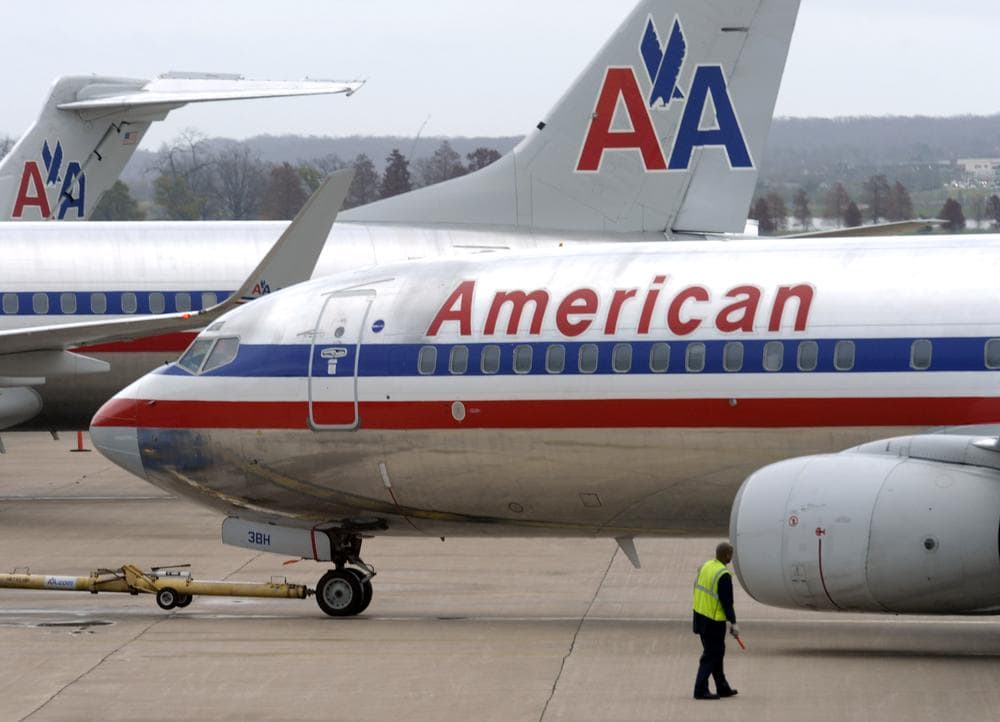 An American Airlines plane is moved from a gate at Washington&#039;s Ronald Reagan National Airport. (AP)