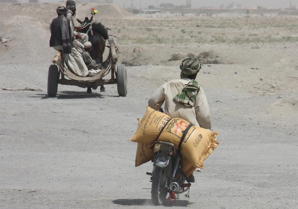 A Pakistani man carries sacks of fertilizer to smuggle into neighboring Afghanistan at Pakistani border town of Chaman. The U.S. government believes that most of the bombs killing its troops in Afghanistan are made with a chemical fertilizer produced by a single company in Pakistan and American officials have launched an intense and so far unsuccessful push for regulation. (AP)