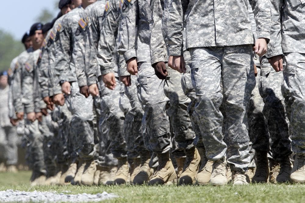 Members of the 101st Airborne Division march in Fort Campbell, Ky. (AP)