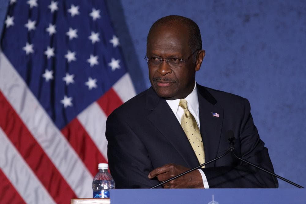 Republican presidential candidate, businessman Herman Cain delivers a speech about foreign policy at Hillsdale College in Hillsdale, Mich. (AP)