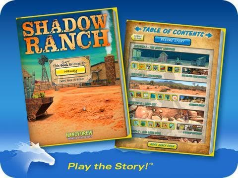 The Nancy Drew Shadow Ranch iPad app.