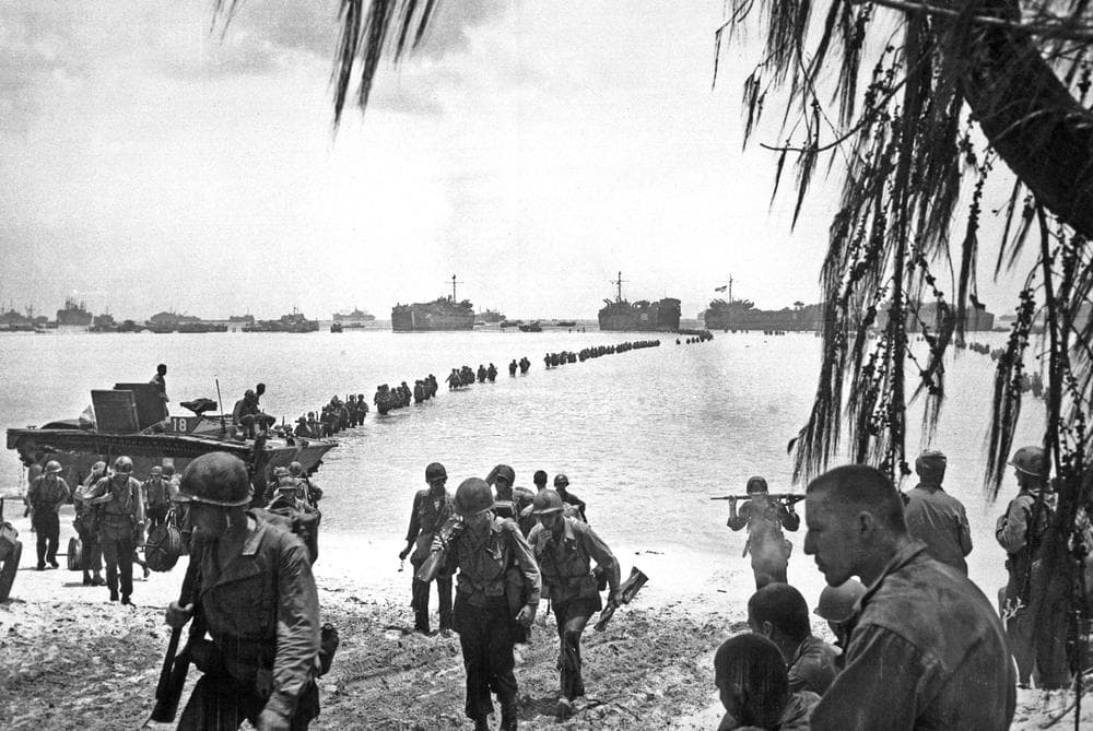 Allied invasion force landing on the beaches of Saipan in the Mariana Islands in the summer of 1944. (credit: Laudansky/NARA FILE # 111-SC-191475 War and Conflict Book # 1168)