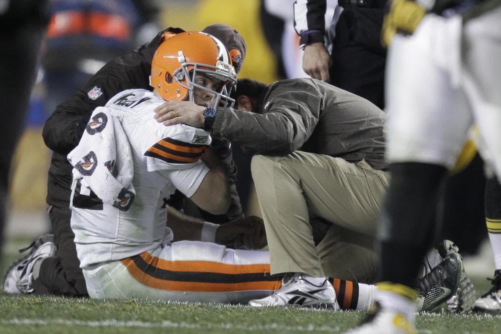  Cleveland quarterback Colt McCoy suffered a concussion during a game against the Steelers on Dec. 8 in Pittsburgh, but it was not diagnosed and he returned two plays later. (AP)