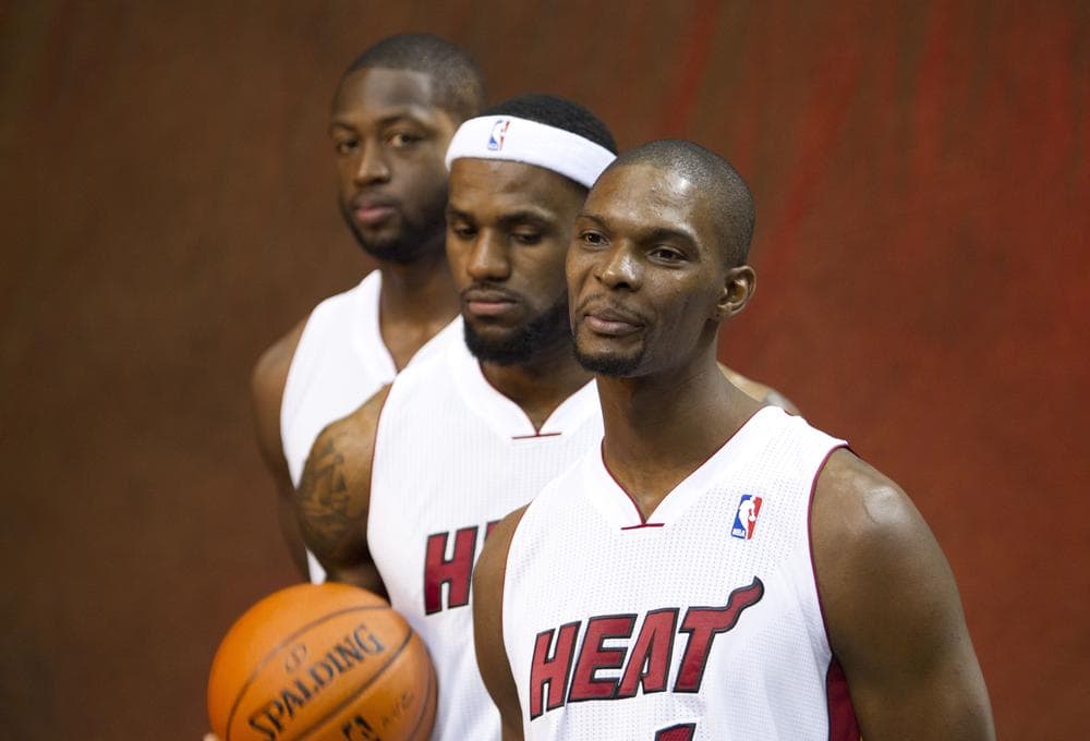 The expectations were high for Miami&#039;s Big Three last season. Dwyane Wade, LeBron James and Chris Bosh (l-r) might be under even more pressure this time around. (AP)