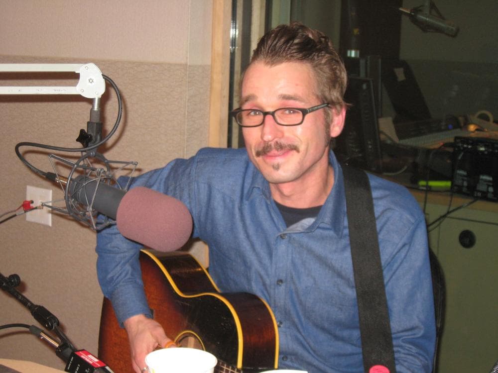 Joe Fletcher in the Radio Boston studio. (Kathleen Osborn/WBUR)