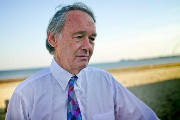 Rep. Ed Markey on Revere Beach, where his mother would take him and his brothers, before she developed Alzheimer&#039;s. (Jesse Costa/WBUR)