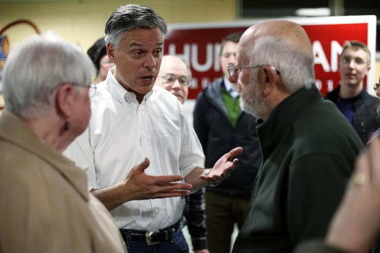 Republican presidential candidate former Utah Gov. Jon Huntsman campaigns during an event at McConnell Community Center, Monday, Jan. 2 in Dover, N.H. Huntsman is one of the only candidates still campaigning in N.H. just days before the Iowa caucus. (AP)