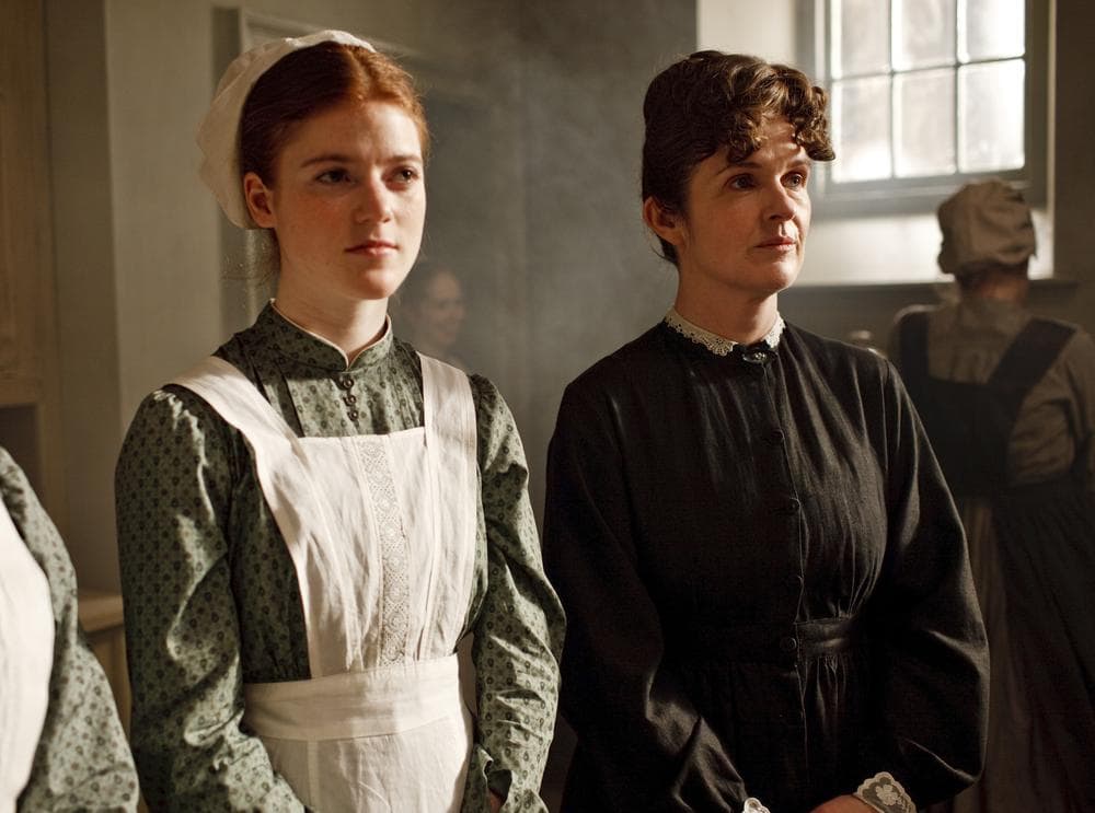Rose Leslie, left, and Siobhan Finneran are shown in a scene from &quot;Downton Abbey,&quot; a four-part drama about life in an English country estate. (AP/PBS)