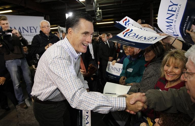 Former Massachusetts Gov. Mitt Romney campaigns at Cherokee Trike and More in Greer, S.C., on Thursday. (AP)