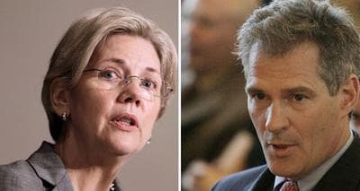 Democratic candidate for Senate Elizabeth Warren, left, and Republican Sen. Scott Brown (AP)