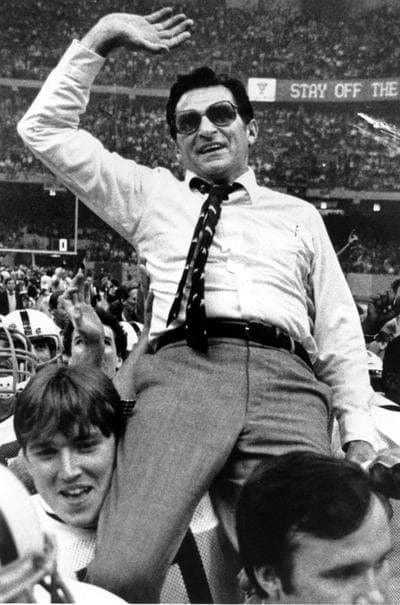 Joe Paterno, following a Sugar Bowl win on Jan. 1, 1983 (AP)
