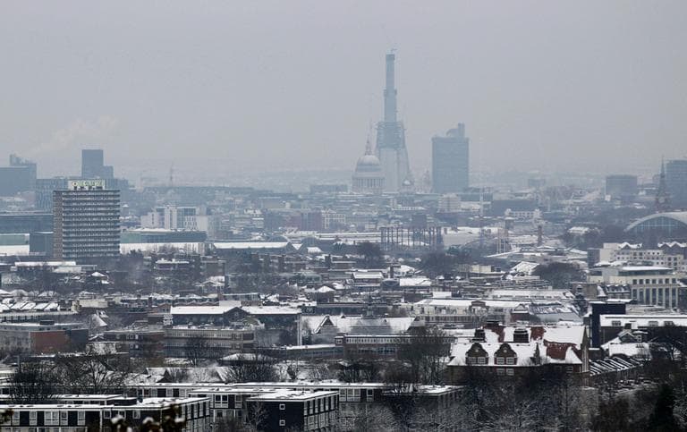 A view from Parliament Hill on Hampstead Heath shows the dome of St Paul&#039;s Cathedral standing dwarfed by the Shard building, which when construction is completed in 2012 will be the tallest building in the European Union. (AP)