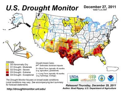 The latest map from the National Drought Mitigation Center. (National Drought Mitigation Center)
