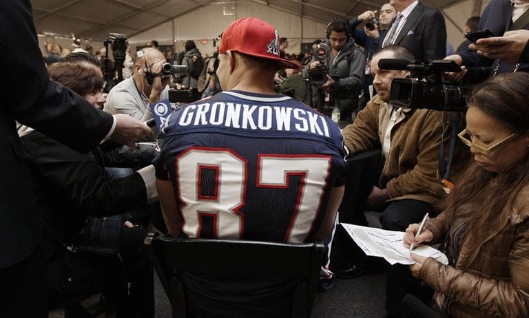 Patriots fans are wondering how tight end Rob Gronkowski&#039;s injured ankle will hold up in Indianapolis Sunday. (AP)