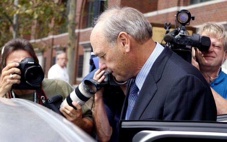Former House Speaker Salvatore DiMasi leaves Boston&#039;s federal courthouse on Sept. 9, 2011, after being sentenced to eight years in prison. (AP)