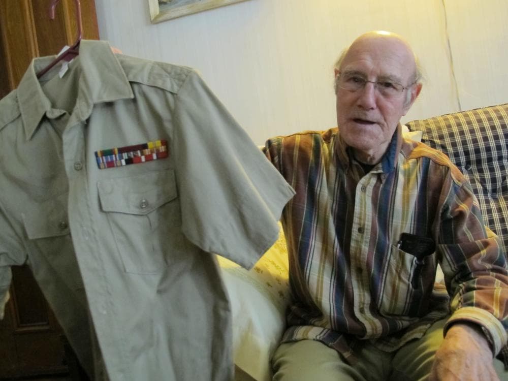 John MacPherson, a WWII veteran, struggles to pay his home heating bills. (Monica Brady-Myerov/WBUR)