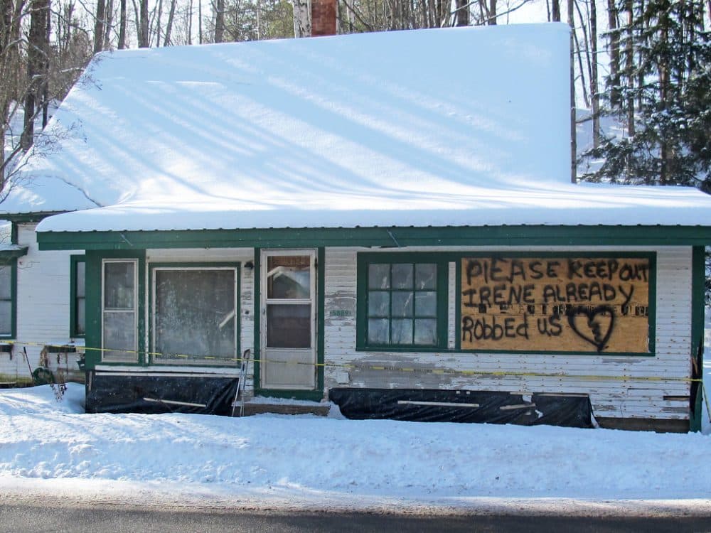This is one of several homes along Rt. 100 in the town of Plymouth, VT left uninhabitable by Irene. (Doug Tribou/Only A Game)