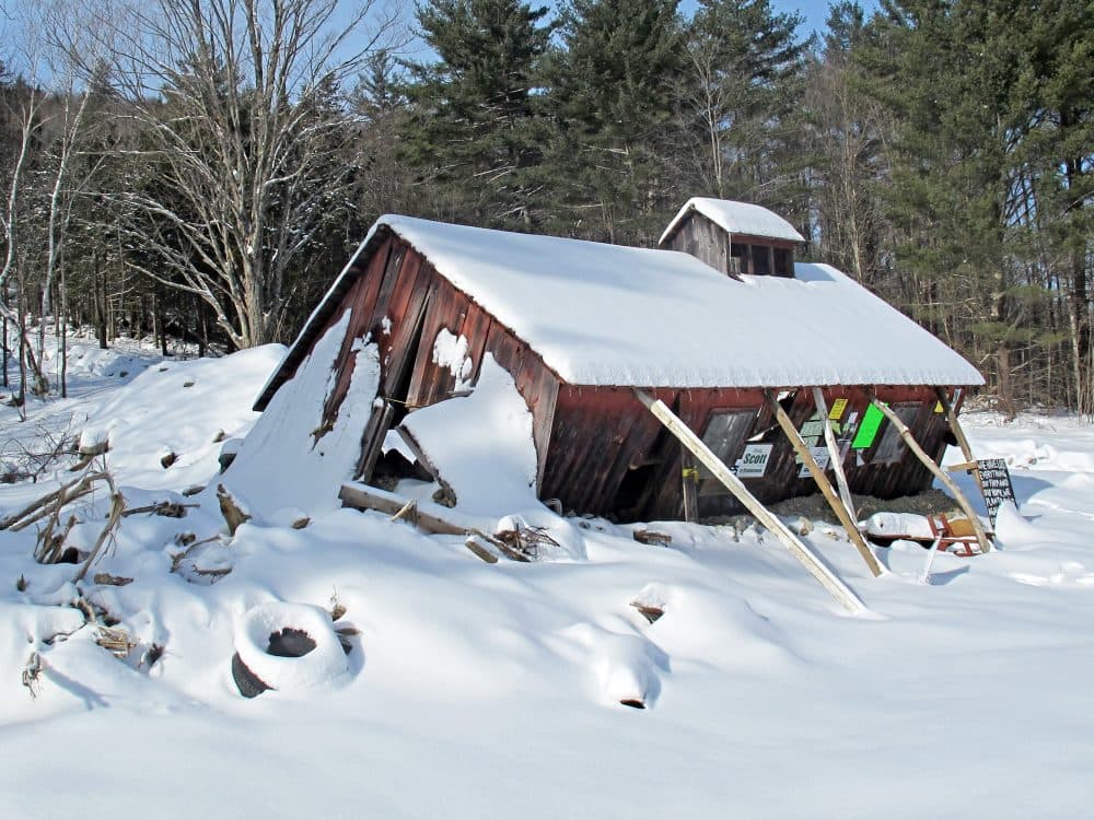 The resorts at Okemo and Killington are separated by about 20 miles on Rt. 100 where scenes like this one in Plymouth, VT are still common. (Doug Tribou/Only A Game)