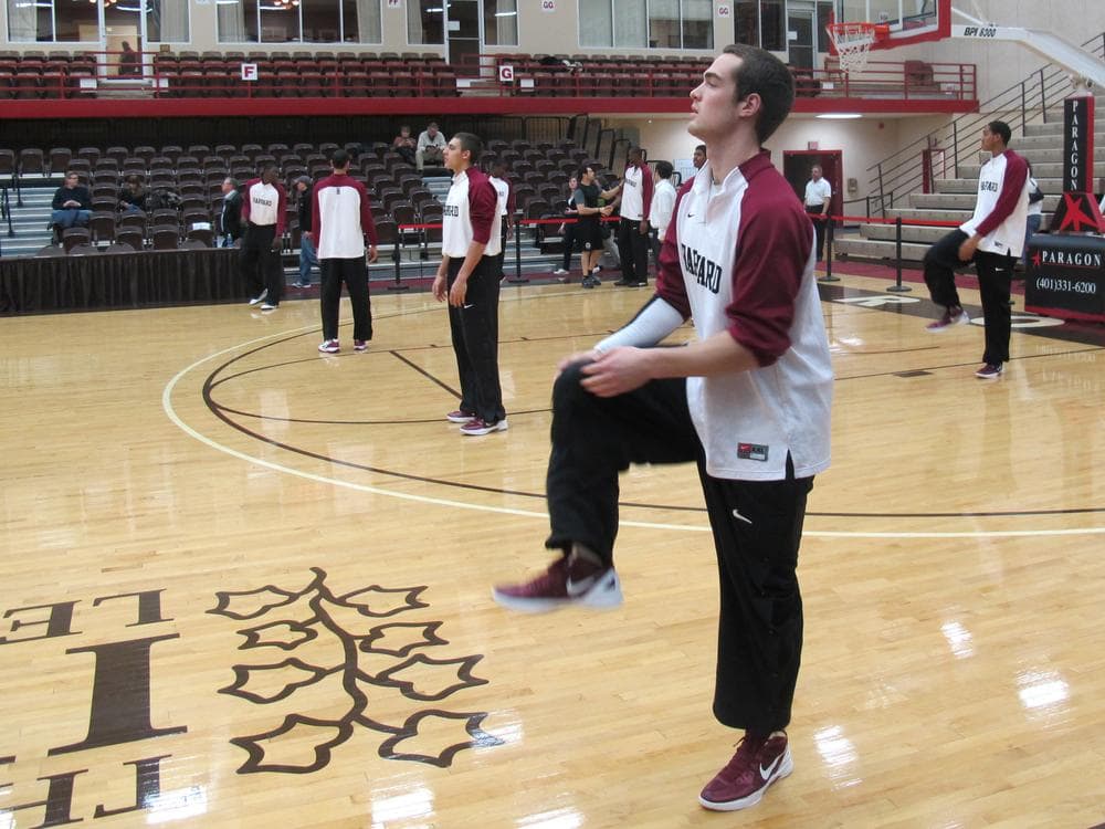 Harvard stretches. (Only A Game/Bill Littlefield)