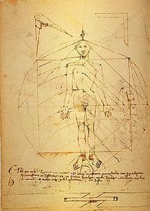 Taccola’s interpretation of the Vitruvian man (© Istituto e Museo di Storia della Scienza)