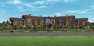 An artist&#039;s rendering of the proposed Wynn casino in Foxborough (Courtesy)
