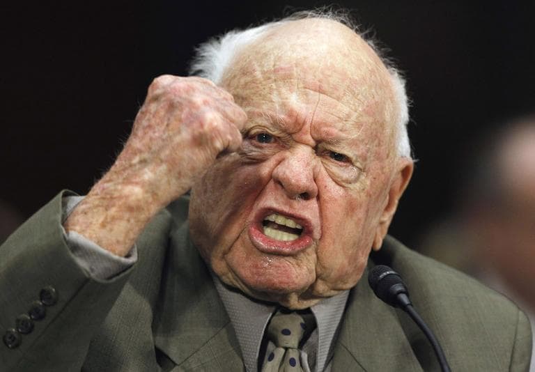 On Wednesday, entertainer Mickey Rooney testified in Washington about elder abuse before the Senate Aging Committee. Rooney is suing his stepson and others on allegations of defrauding him out of millions and bullying him into continuing to work. (Alex Brandon/AP)