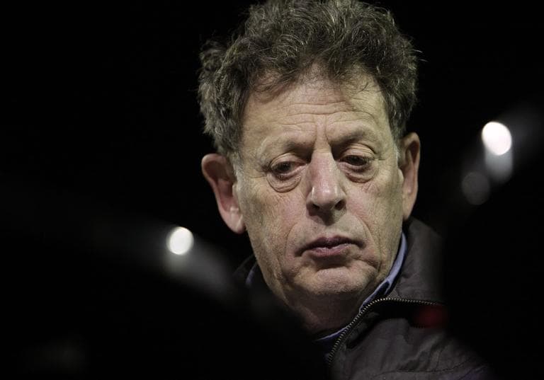 U.S. composer Philip Glass listens during a news conference in Mexico City, Thursday, Nov. 5, 2009. Glass is scheduled to play two concerts in the city this week. (AP)