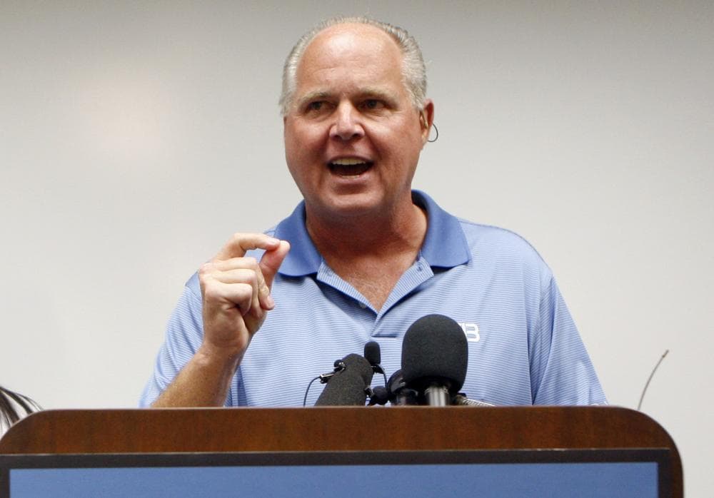 Some conservatives are questioning whether talk show host Rush Limbaugh (seen at a Jan. 1 press conference) is still driving the Republican Party agenda. (AP)