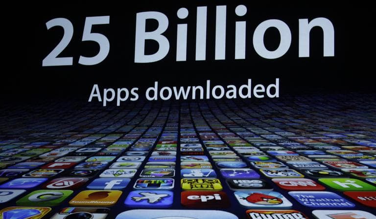 Apps during an Apple announcement in San Francisco, Wednesday, March 7, 2012. (AP)