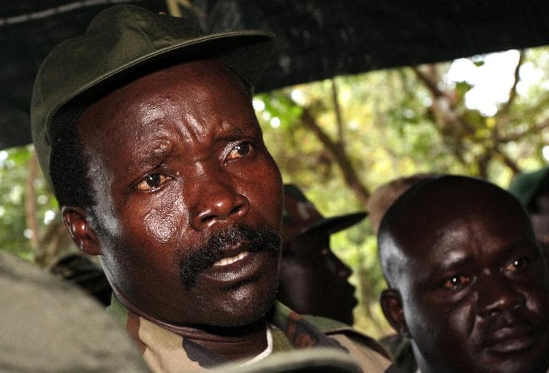 The leader of the Lord's Resistance Army, Joseph Kony answers journalists' questions following a meeting with UN humanitarian chief Jan Egeland in southern Sudan in 2006. (AP)