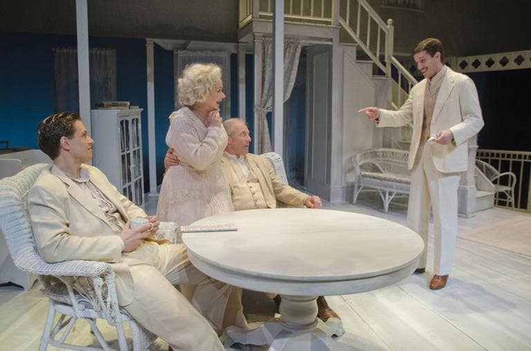 Lewis D. Wheeler as Jamie Tyrone, Karen MacDonald as Mary Tyrone, Will Lyman as James Tyrone, and Nicholas Dillenburg as Edmund Tyrone in a scene from &quot;Long Day's Journey Into Night.&quot; (Courtesy Andrew Brilliant/Brilliant Pictures)