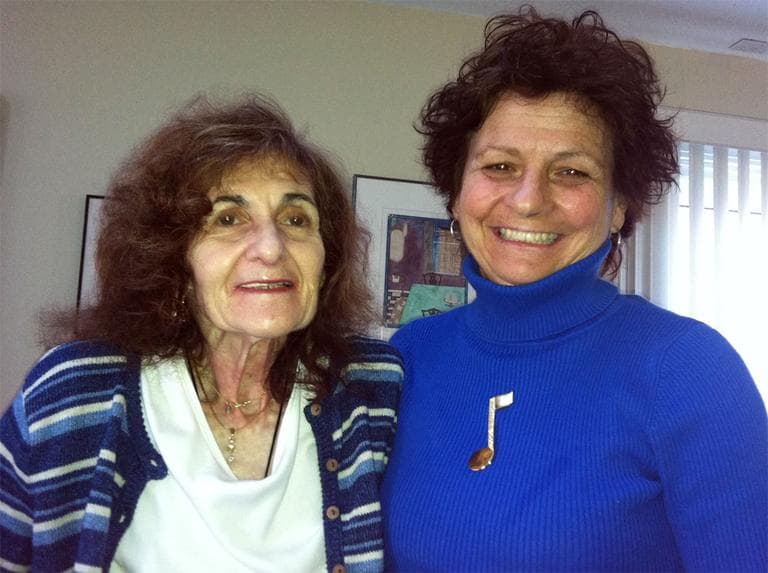 Patient Sue Beder, left, and Senior Whole Health nurse Judy Tremblay (Martha Bebinger/WBUR)