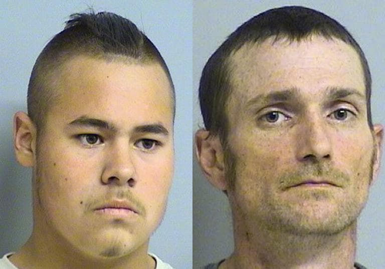 Jacob England, left, and Alvin Watts were charged with murder Monday. (AP Photo/Tulsa Police Department via Tulsa World)