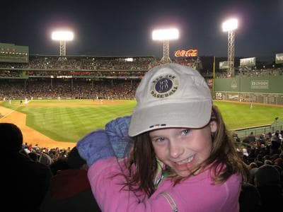 Bridget's first trip to Fenway Park, May 19, 2008. (Courtesy of Kristin Wixted)