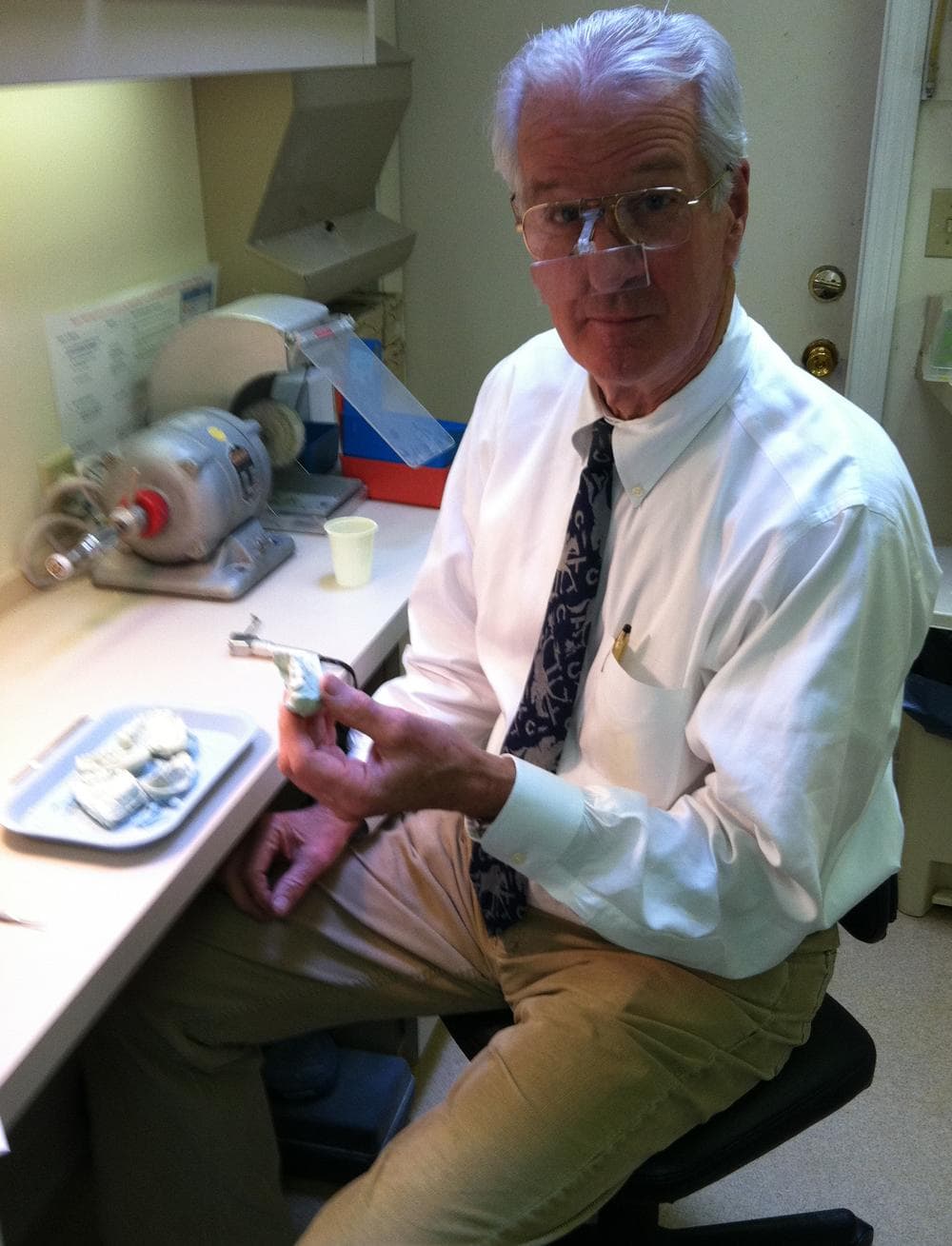 Jim Lonborg now works as a dentist in Massachusetts. (David Boeri/WBUR)