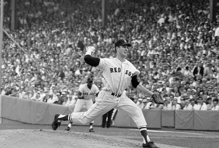 Sox pitcher Jim Lonborg in the second World Series game against the Cardinals on Oct.5, 1967 at Fenway Park (AP)